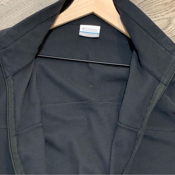 COLUMBIA Fleece Jacket Men’s 2X Black Full Zip, Zipper Pockets. - Picture 5 of 12